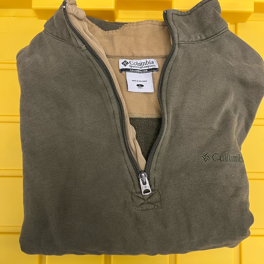 Columbia Men's Khaki Zip-Up Sweater